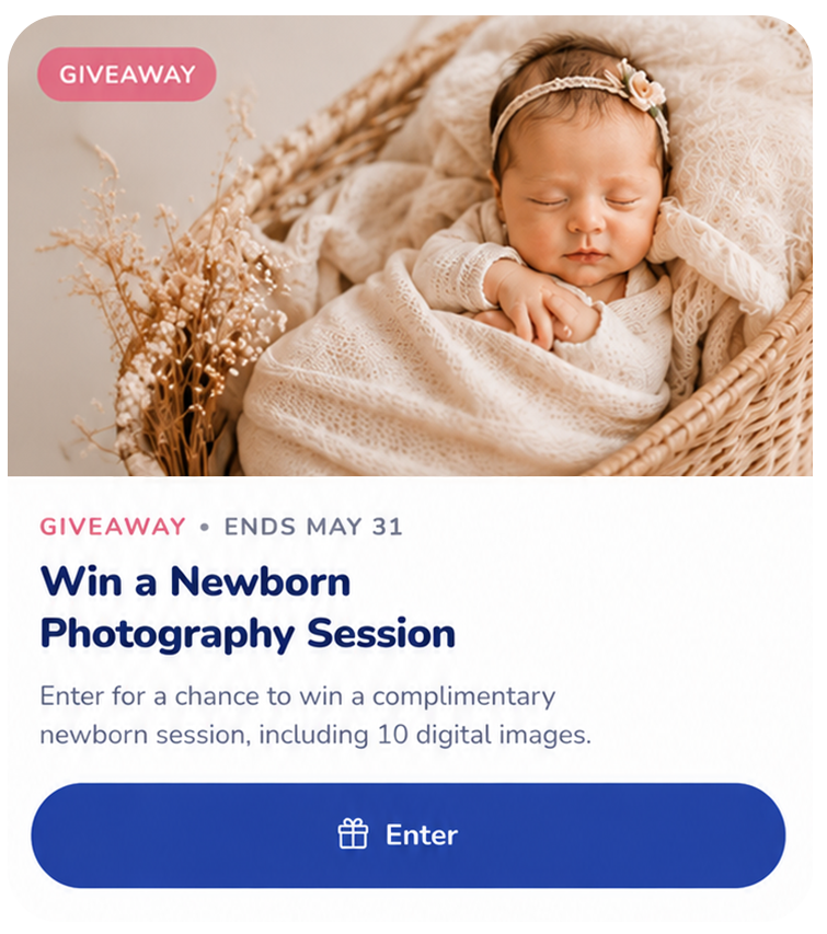 Giveaway — win a newborn photography session